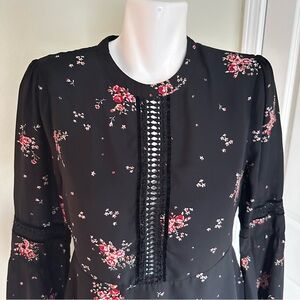 Show Me Your MuMu Black Floral Long Sleeve Blouse